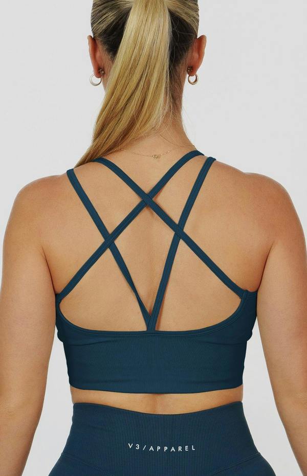V3 Apparel Form Seamless Scrunch Shorts & Sports Bra Set - Deep Turquoise