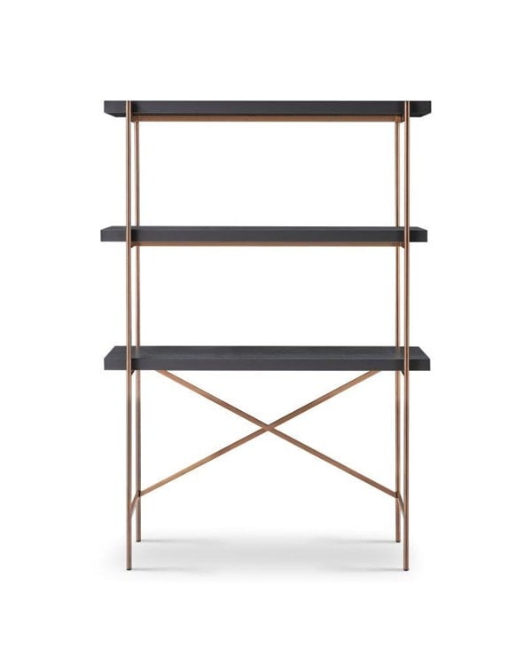 Bronze Frame & Grey Desk & Bookshelf by Gillmore