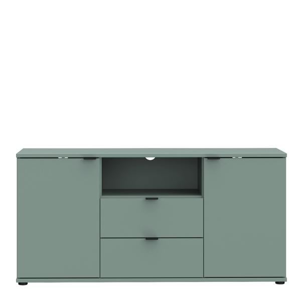 Furniture To Go Ganymede TV Unit with Open Shelf, Drawer & 2 Doors in Sage Green