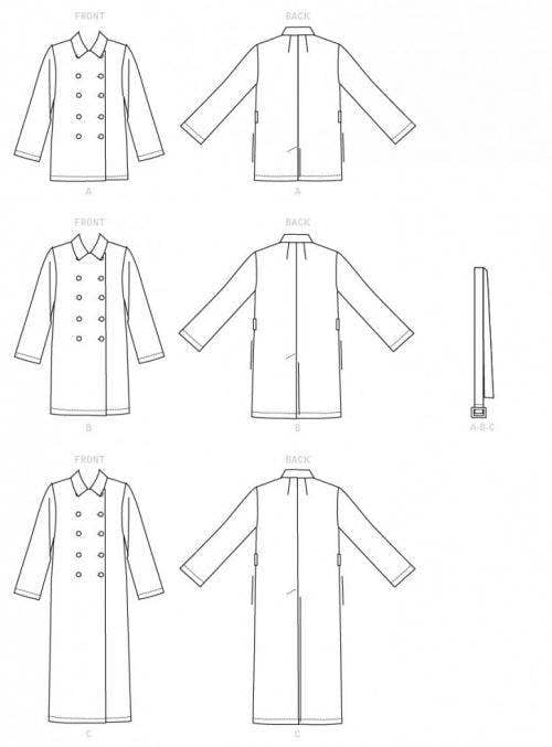 Vogue Sewing Pattern 9367, Coats for Women, Y (XSM-SML-MED) - Easy