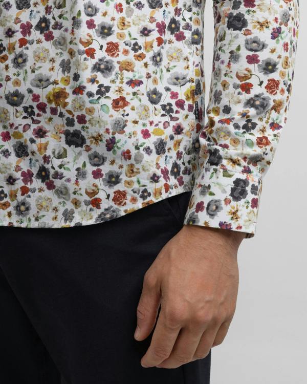 Steel & Jelly Limited Edition White Multi Floral Slim Fit Shirt