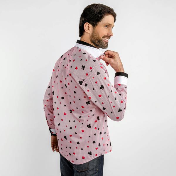 CARD SYMBOLS PRINT SHIRT – Premium Men's Patterned Shirt by Claudio Lugli | Bold Design, Tailored Fit, Best Printed Shirts