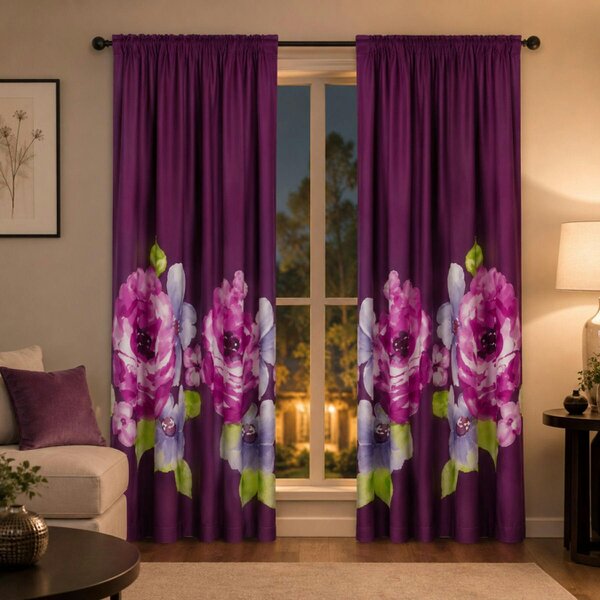 Smart Living Grace Curtain - Aubergine - 66"x72"
