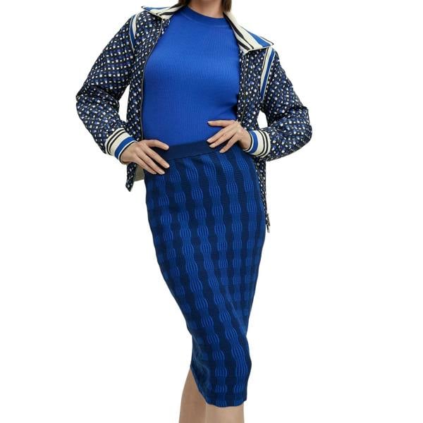 Boss Womens/Ladies Patterned Midi Skirt - Blue/Black - 
