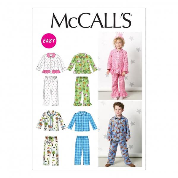 McCalls 6458 Paper Sewing Pattern – Kids' Trousers, Pyjamas & Top, Easy