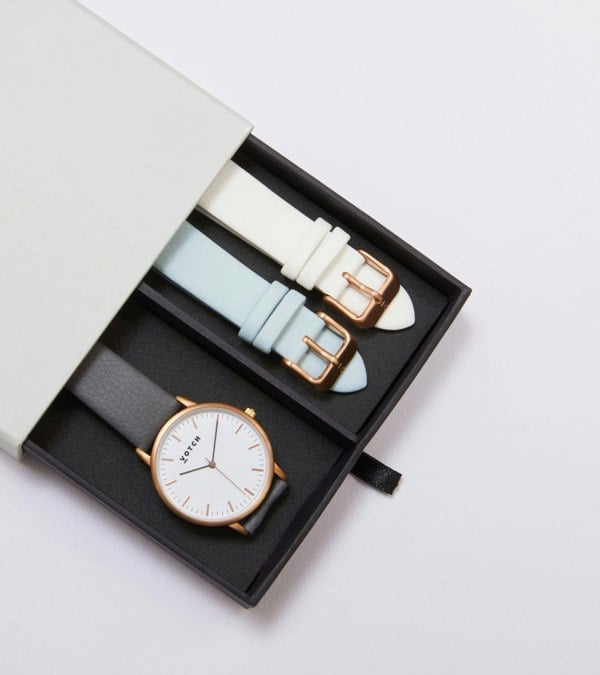 Votch Rose Gold & Slate Grey Watch | Moment Gift Set