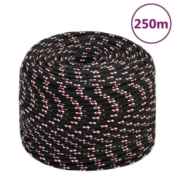 Berkfield Boat Rope Black 6 mm 250 m Polypropylene