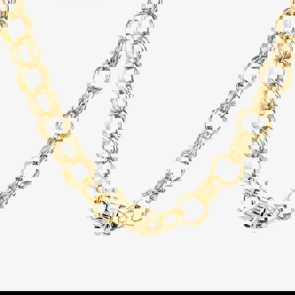 T. H. Baker Sterling Silver Gold Tone 24 Inch Patterned Belcher Chain S1075Y-24