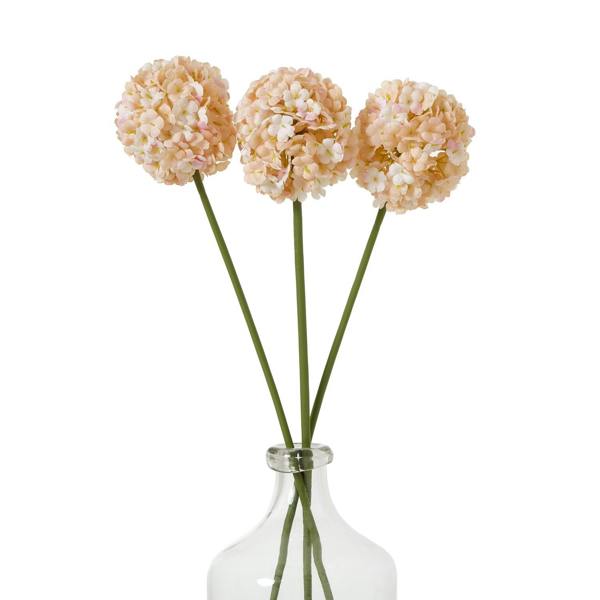 Wyld Haus Set of 3 Artificial Flowers White and Apricot Allium Stem