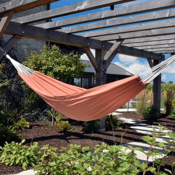 Vivere Brazilian Sunbrella Double Hammock - Coral