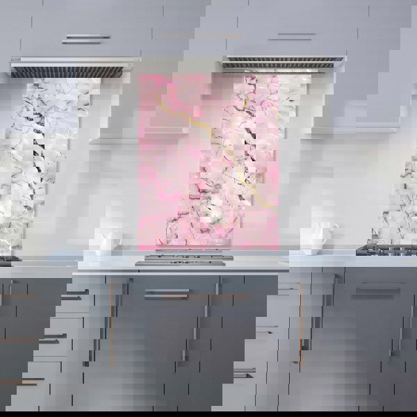 Warren Reed - Designer Polished Rose Marble Effect Kitchen Splashback