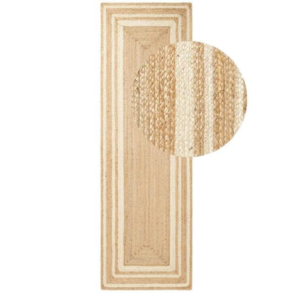 Set of braided rugs with different patterns on a white background