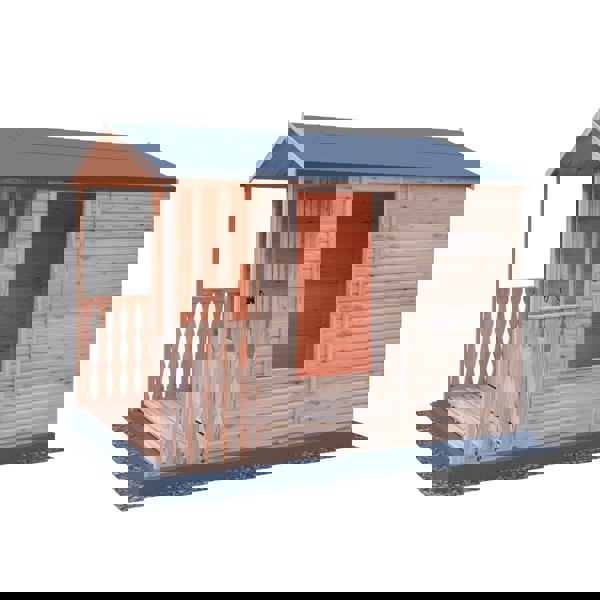 Shire Parham & Verandah 7x7 12mm interlock Clad wooden Summerhouse - Best Shed