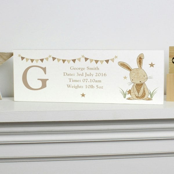 Personalised Memento Company Personalised Bunny Wooden Shelf Ornament