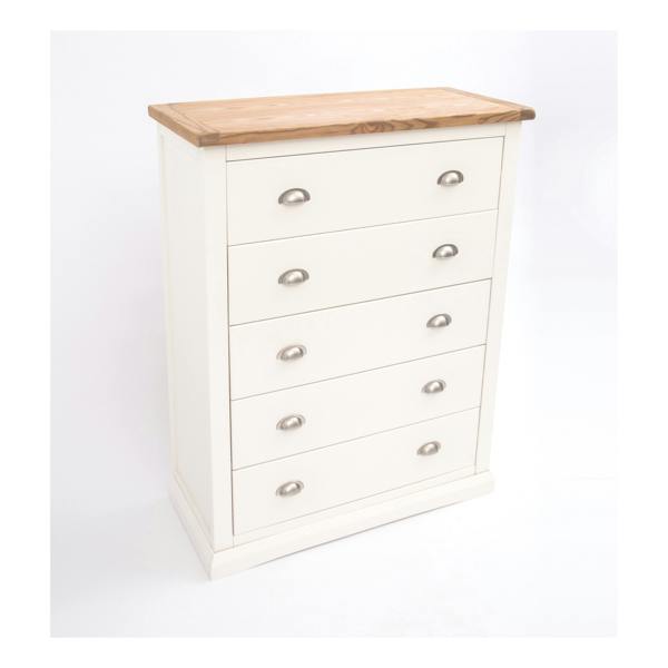 Cabinet Bits Cosenza 5 Drawer Chest of Drawers Chrome Cup Handle