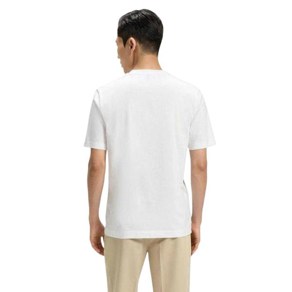 Boss Mens Thompson 02 Cotton Jersey Regular T-Shirt - White - 