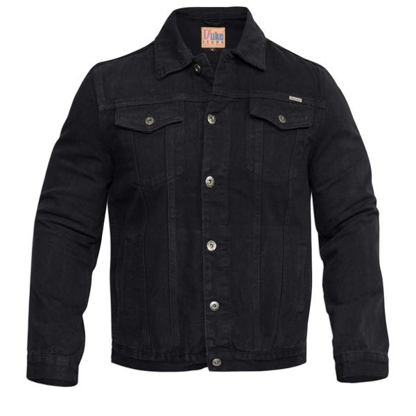 Duke Mens D555 London Trucker Denim Jacket - Black - 