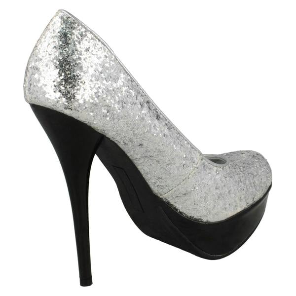 Spot On Ladies Spot On Sparkly Party Heels