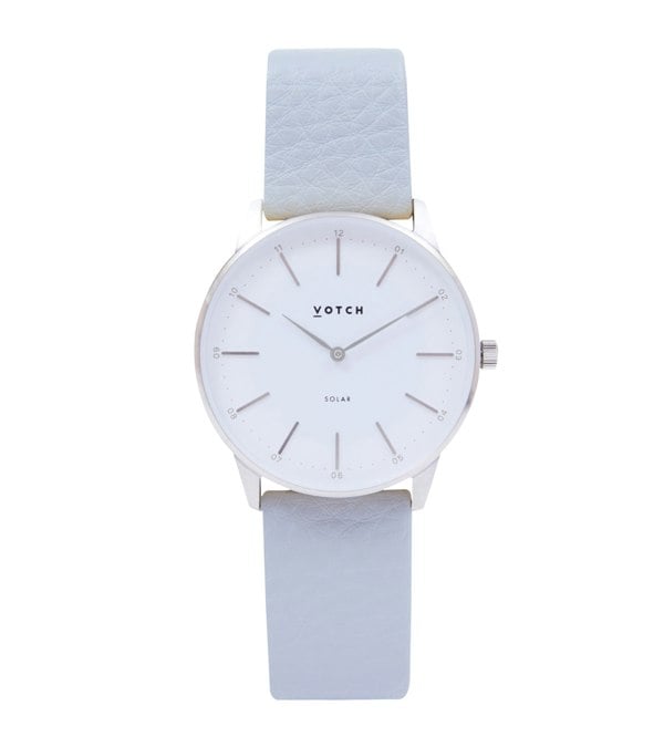 Votch Silver & Dove Grey Watch | Solar Classic