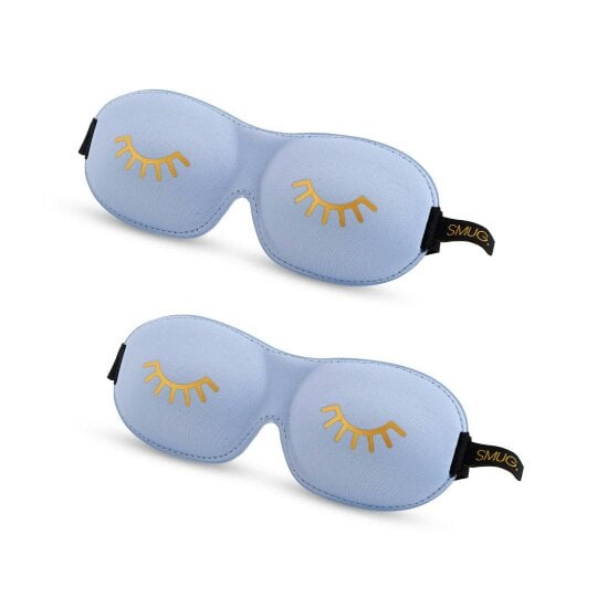Contoured Sleep Mask Twin Pack Sets - Various Designs - Wink Baby Blue