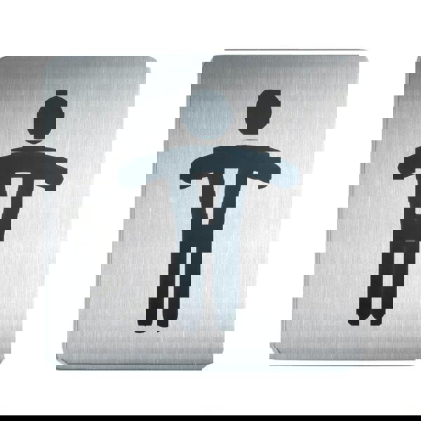 Durable Adhesive Men's WC Symbol Bathroom Toilet Sign | Stainless Steel | Square