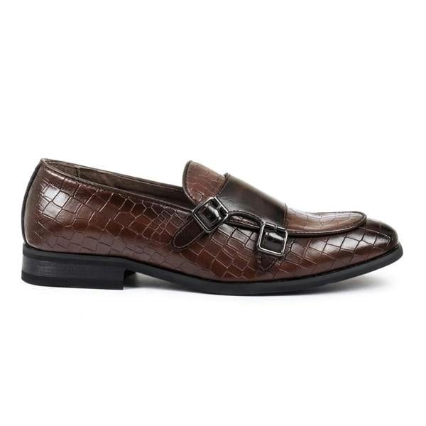 Dolcetto Men's Vegan Leather Double Monk Strap Loafers