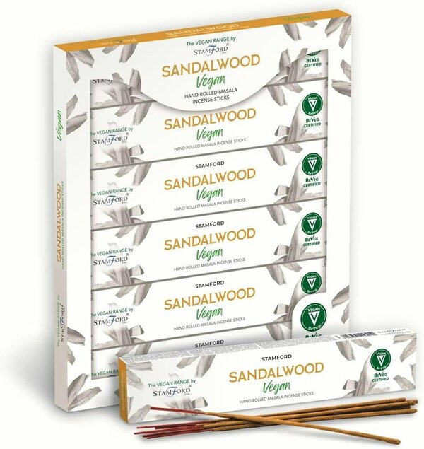 Stamford Vegan Sandalwood Hand Rolled Masala Incense Sticks, 90 sticks