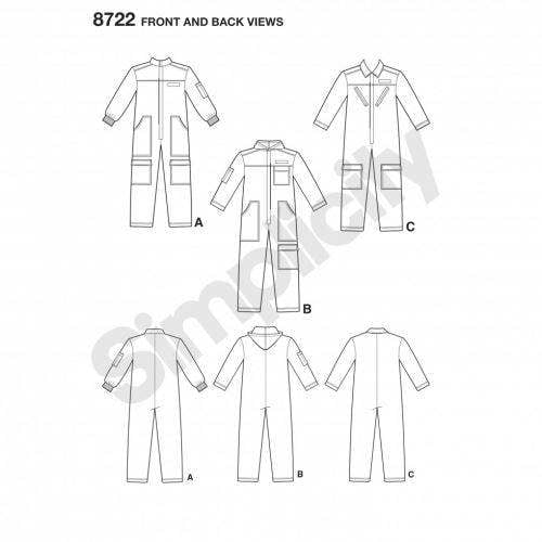Simplicity Sewing Pattern 8722, Costumes for Men, Women, Teenagers, A (XS-S-M-L-XL) - Intermediate