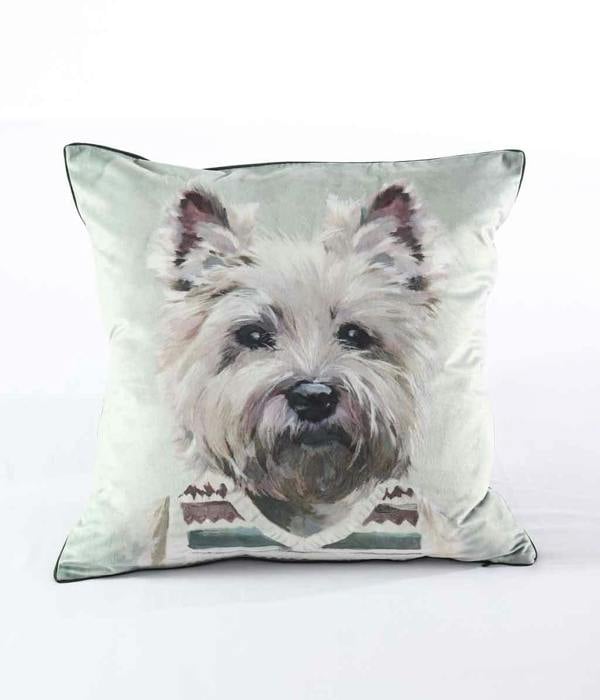 M.M Linen Westie In A Vestie Cushion