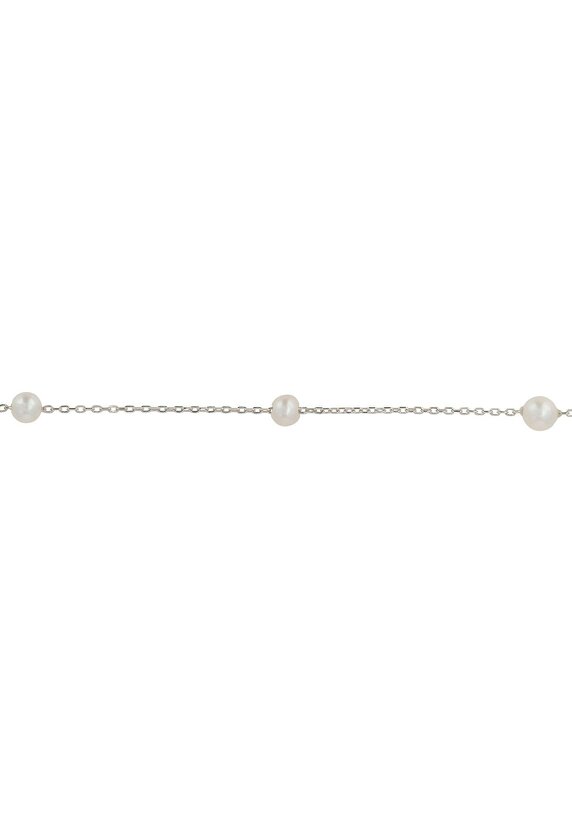 Latelita Solid 14k White Gold Natural Spaced Pearl Bracelet