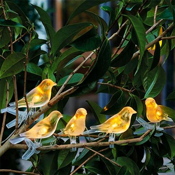Leaper Solar-Powered Outdoor Bird Fairy Lights