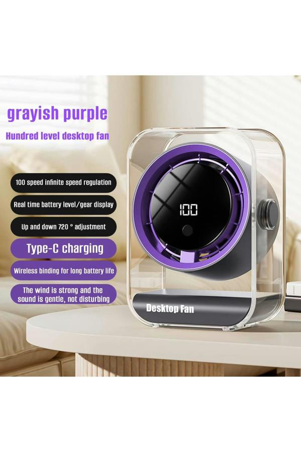 Dyzi Smart Desktop Fan 100 Speed Rechargeable Silent Table Fan