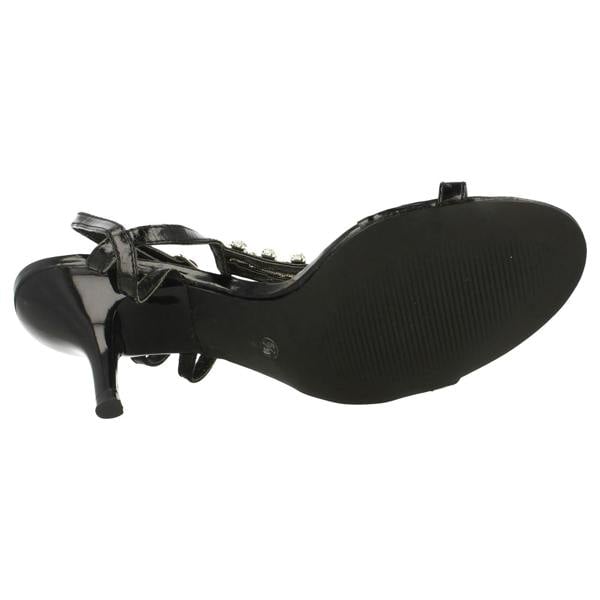 Spot On Ladies Spot On Diamante Strappy Heeled Sandals