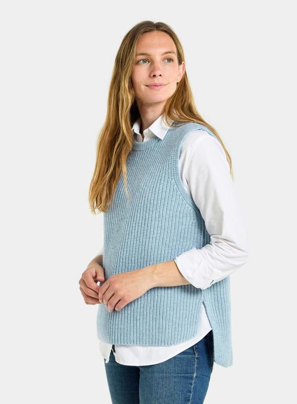 Knitted Rib Vest - Blue
