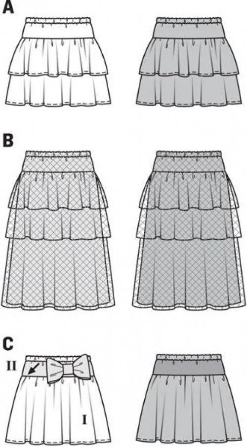 Burda Sewing Pattern 9442 Skirts For Kids and Babies, Ages: 2-9 - Easy