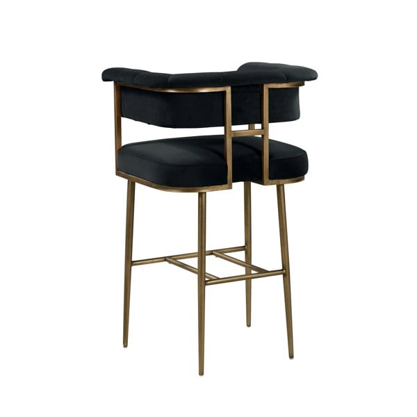 Furniture Edit Astrid Grey Velvet Bar Stool