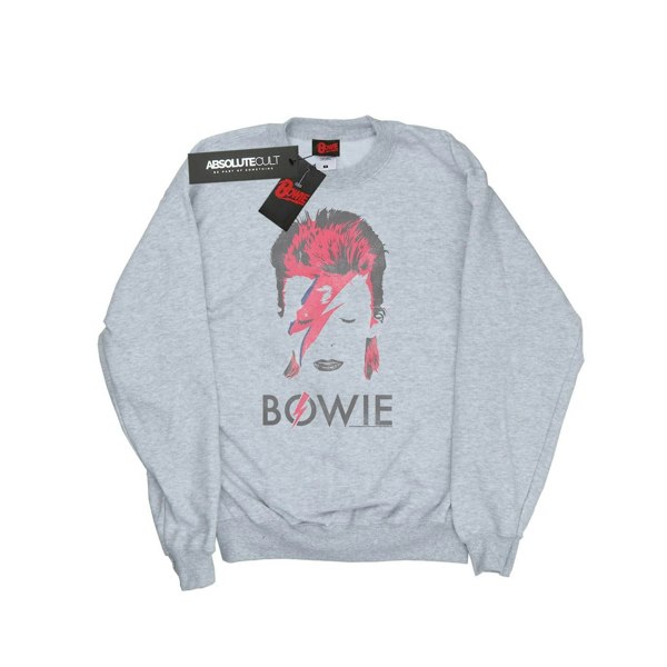 David Bowie Girls Aladdin Sane Distressed Sweatshirt - Sports Grey