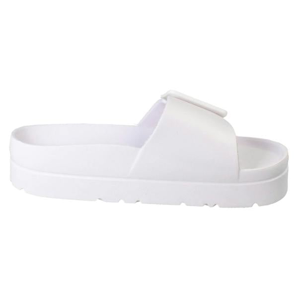 Spot On Ladies Spot On Adjustable Buckle Slip On Sliders Sandals F12098