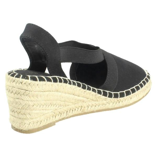 Savannah Ladies Savannah Casual Wedge Heeled Wide Fit Slip On Sandals F2310