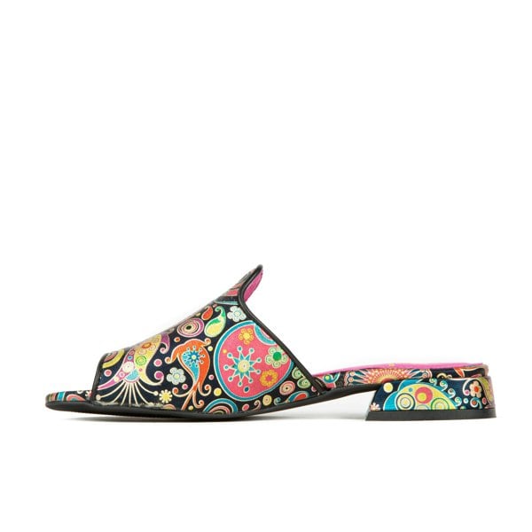 Embassy London South Beach - Navy Pink - Women's fully leather lined slip on sandal