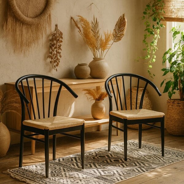 Wyld Haus Set of 2 Buenos Aires Black Wood Dining Chair