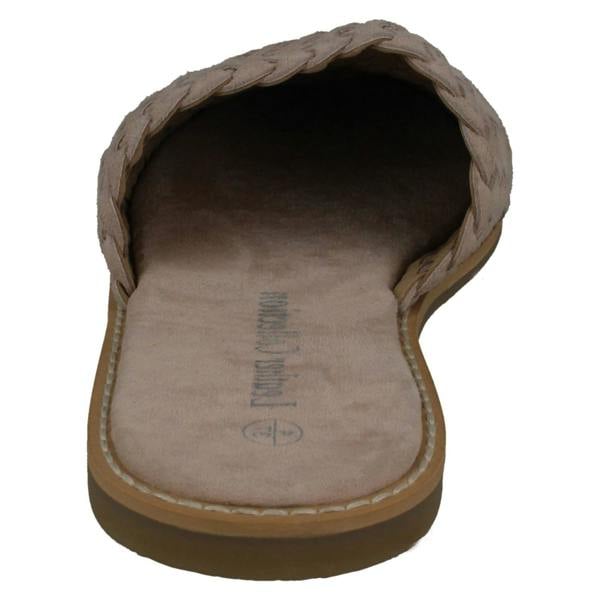 Leather Collection Ladies Leather Collection Weave Vamp Mules