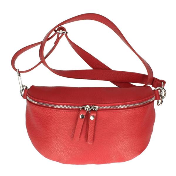 Red leather bumbag