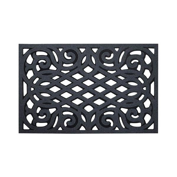 ornate small eco friendly doormat in grey with open back
