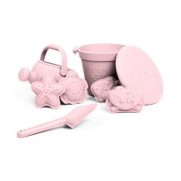 Bigjigs Toys 335BP Blush Pink Silicone Beach Toys Bundle (5 pieces)