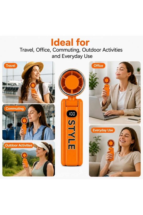 Dyzi Portable Handheld Fan 100 Speed Rechargeable Mini Fan LED Display