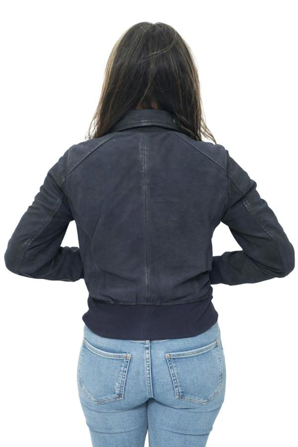 Infinity Leather Womens Leather MA-1 Varsity Jacket-Ann Arbor