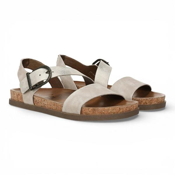 Blowfish Malibu Lance - Women's Cloud Silver Footbed Strappy Flat Sandals
