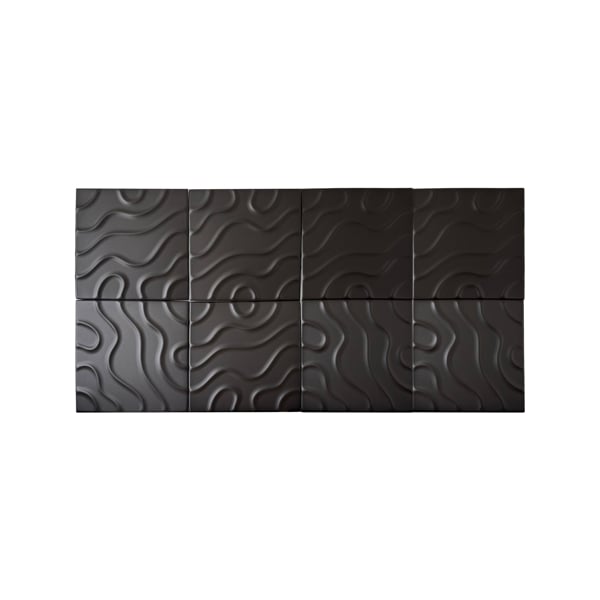 Wallsupply Ultralight Flow Line 3D XPS Wall Panel Tiles Black - 8 pack, 2m2
