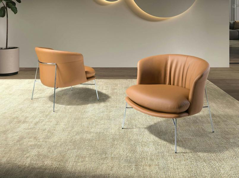 Angel Cerdá Armchair upholstered in brown leatherette 5192